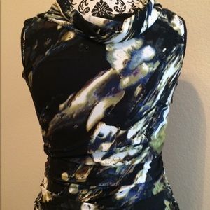 EUC Taylor multi color cowl neck dress.